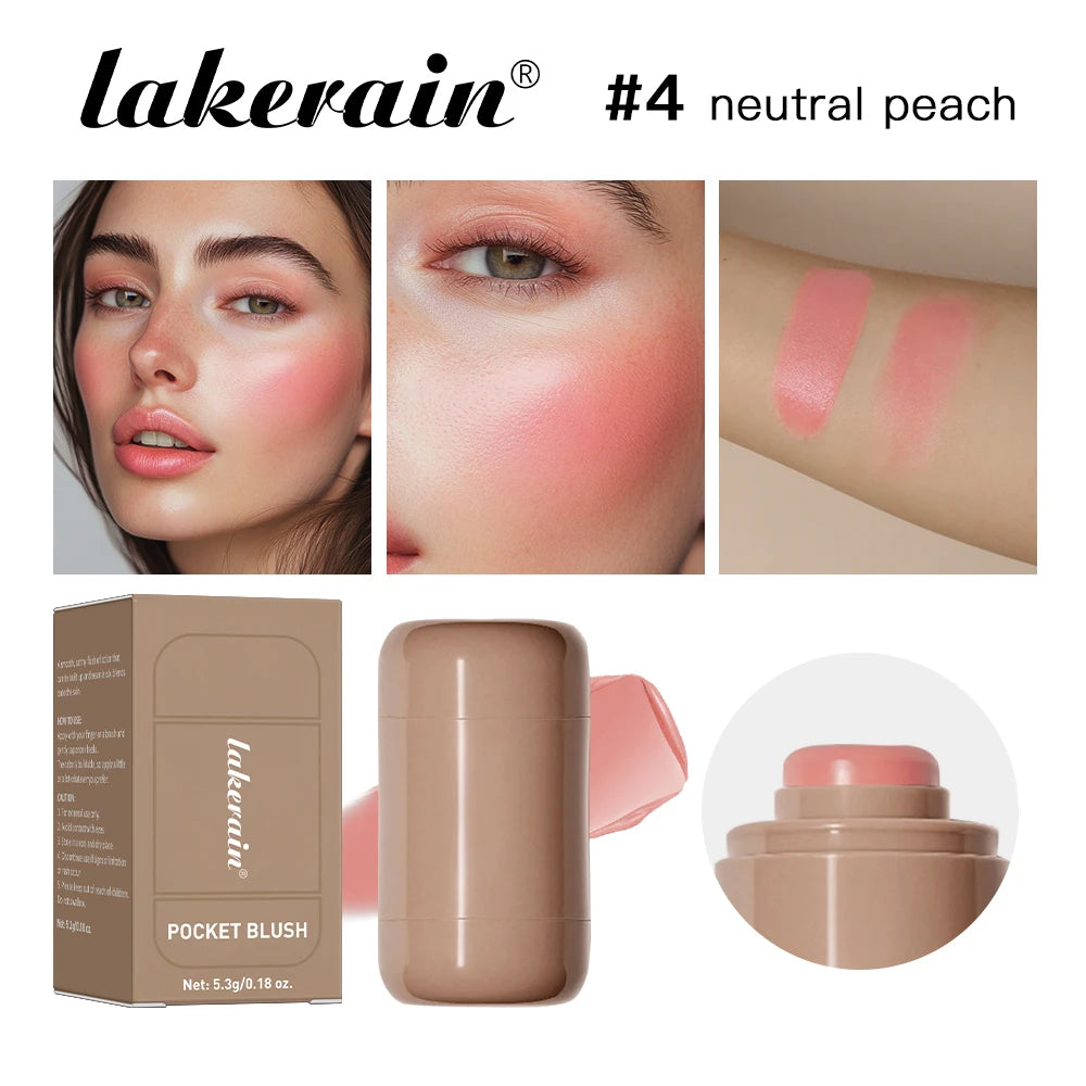 Lakerain® 3in1 Cheek Lip Tinted Moisturized Blush Stick | Silky Smooth Blusher