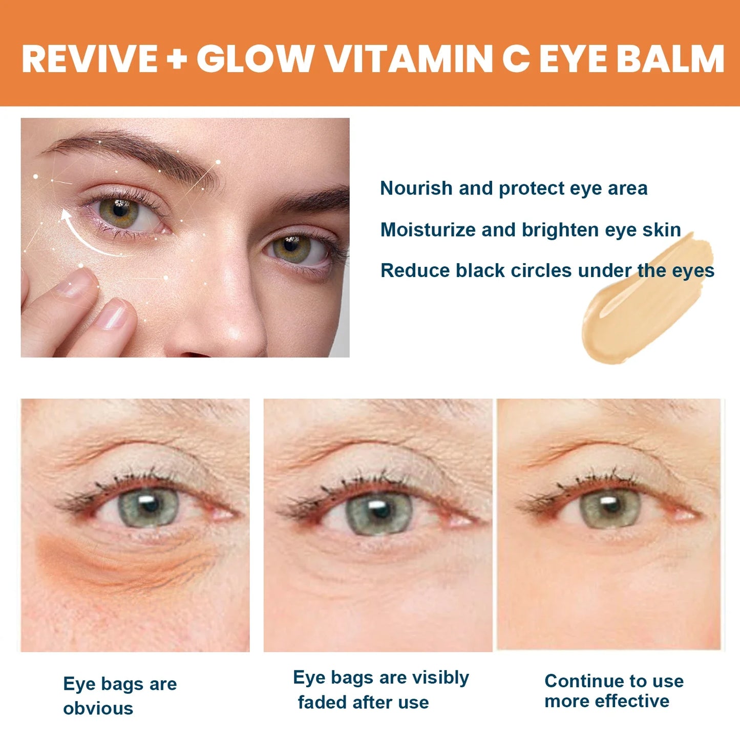 EELHOE® Vitamin C Eye Balm Stick | Moisturizing & Brightening Formula for Dark Circles, Puffiness & Fine Lines