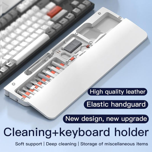 CloudRest Pro™ Ergonomic Keyboard Wrist Rest | Soft Memory Foam Wrist Support with Built-In Storage Tray & Cleaner Kit for Gaming, Typing & Office Comfort