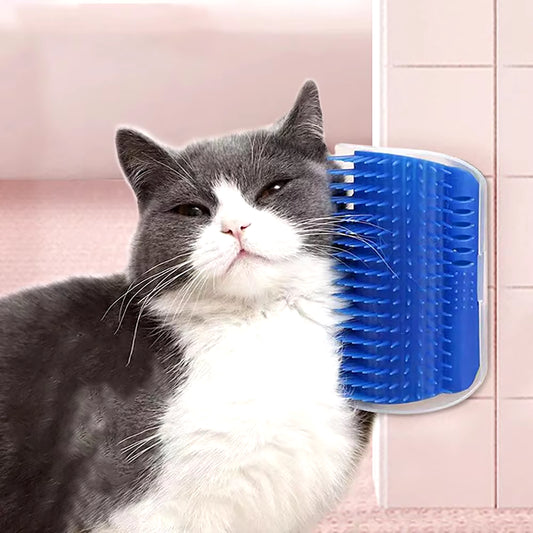 PurrEase™ Cat Self-Groomer Massage Brush | Soft Wall-Mounted Comb with Catnip for Face Scratching, Self Cleaning & Play