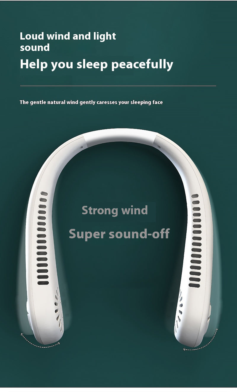 BreezeLoop™ Portable Mini Neck Fan | Rechargeable, Silent & Large-Capacity Cooling for On-the-Go Comfort