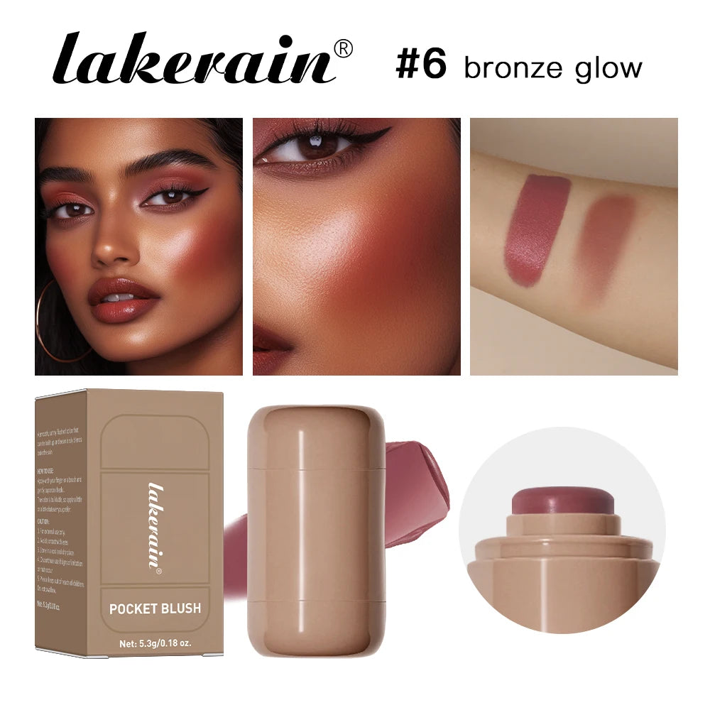 Lakerain® 3in1 Cheek Lip Tinted Moisturized Blush Stick | Silky Smooth Blusher