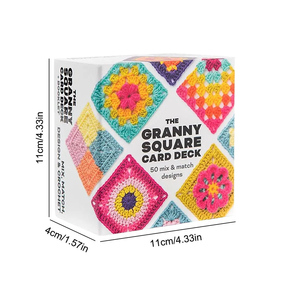 KnitNest™ 50 Crochet Pattern Cards Set for Beginners | Mix & Match DIY Granny Square Designs, Knitting & Craft Idea Kit for Handmade Projects & Gifts