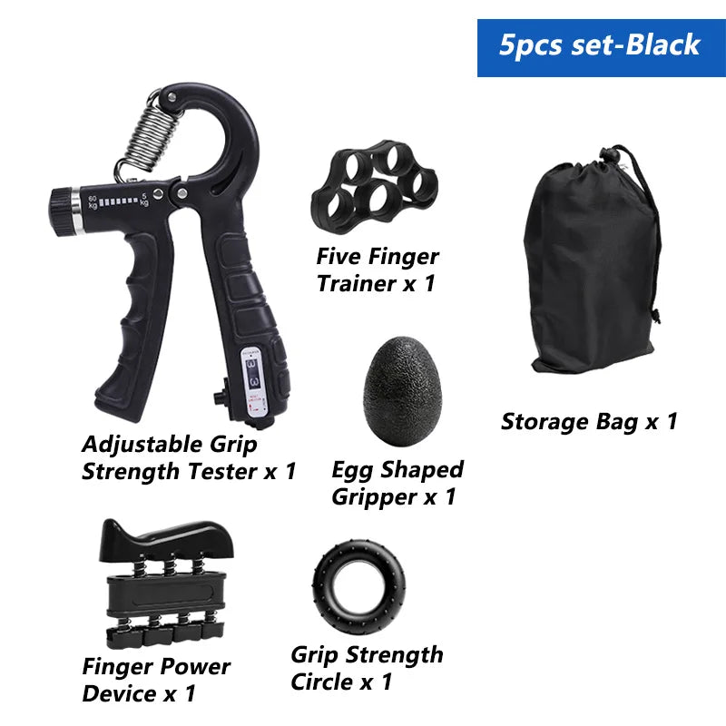 GripForge™ Adjustable Hand Grip Strengthener 5–60Kg | Finger Exerciser for Muscle Training & Injury Recovery