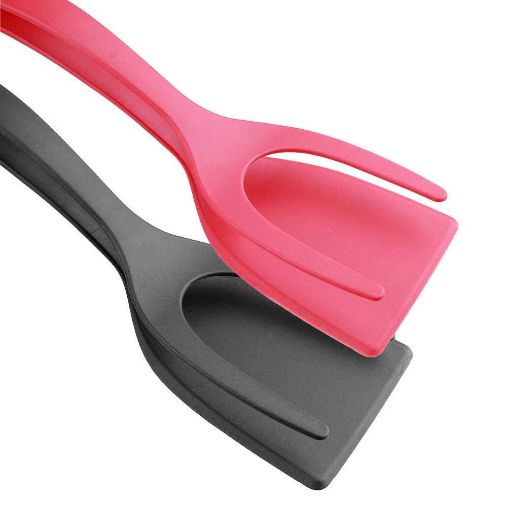 FlipGrip™ 2-in-1 Nylon Grip Flip Tongs | Egg, Steak & Pancake Turner Spatula Clamp for Easy Frying and Serving