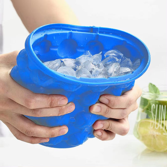 IceVault™ Portable Silicone Ice Cube Maker Bucket | Space-Saving Cooler for Home or Travel