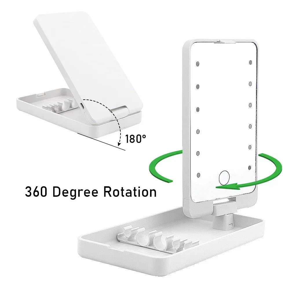 GlamHalo™ Lighted Makeup Mirror | Rotatable Personal Beauty Mirror