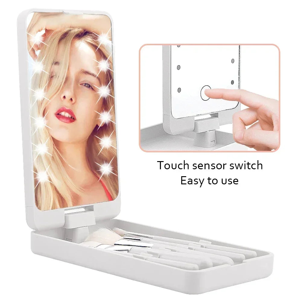 GlamHalo™ Lighted Makeup Mirror | Rotatable Personal Beauty Mirror