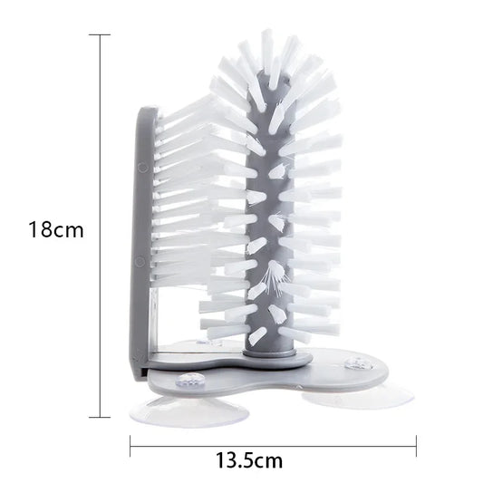 TwistClean™ Rotating Cup & Glass Scrubber | Suction Cup Base Plastic Bottle Cleaning Brush