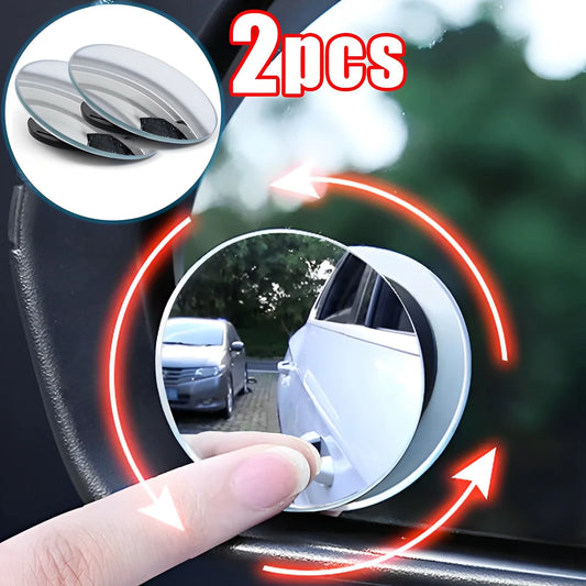 ClearView360™ Blind Spot Car Mirror | Adjustable Wide Angle Convex Rearview Mirror for Safe Lane Changes, Parking & Reversing