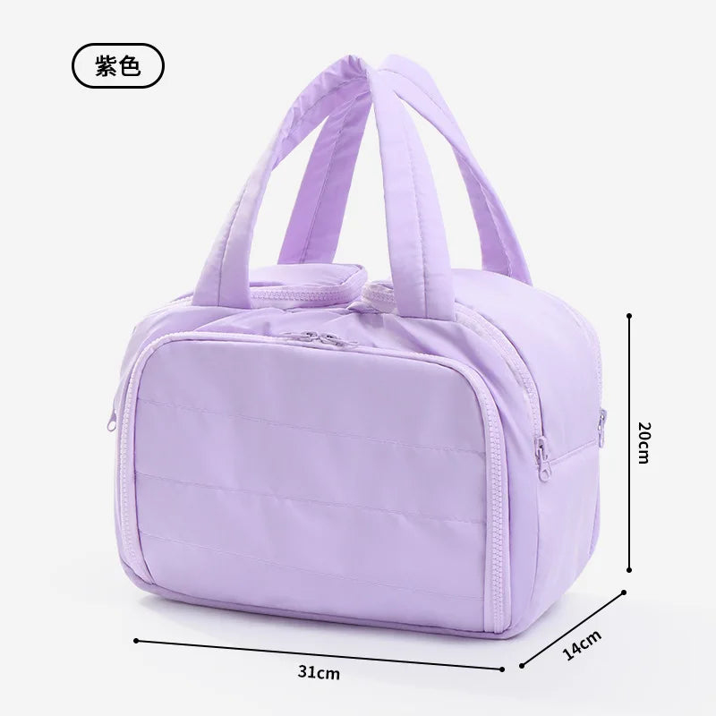 LuxeCarry™ Large-Capacity Travel Makeup Bag | Lightweight Handheld Cosmetic Pouch & Wash Bag Organizer for Women