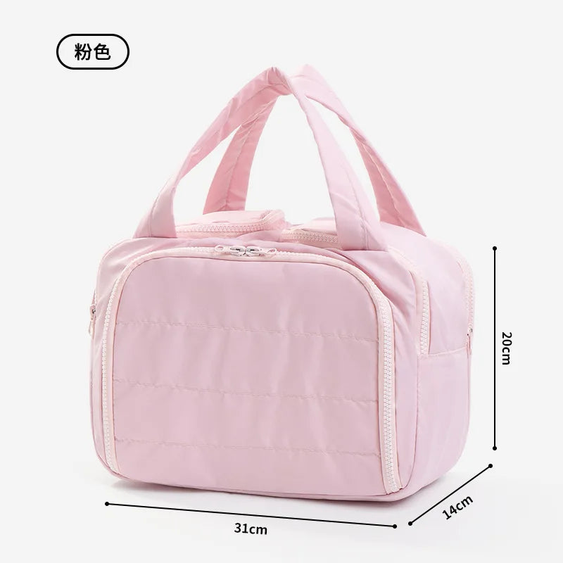 LuxeCarry™ Large-Capacity Travel Makeup Bag | Lightweight Handheld Cosmetic Pouch & Wash Bag Organizer for Women