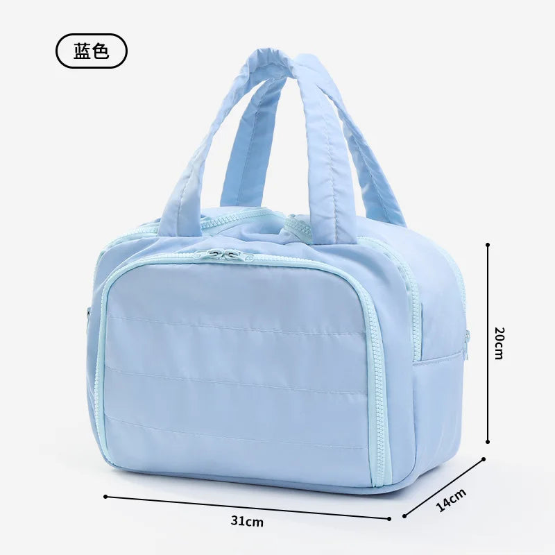 LuxeCarry™ Large-Capacity Travel Makeup Bag | Lightweight Handheld Cosmetic Pouch & Wash Bag Organizer for Women