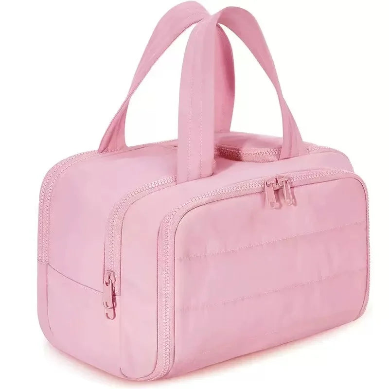 LuxeCarry™ Large-Capacity Travel Makeup Bag | Lightweight Handheld Cosmetic Pouch & Wash Bag Organizer for Women
