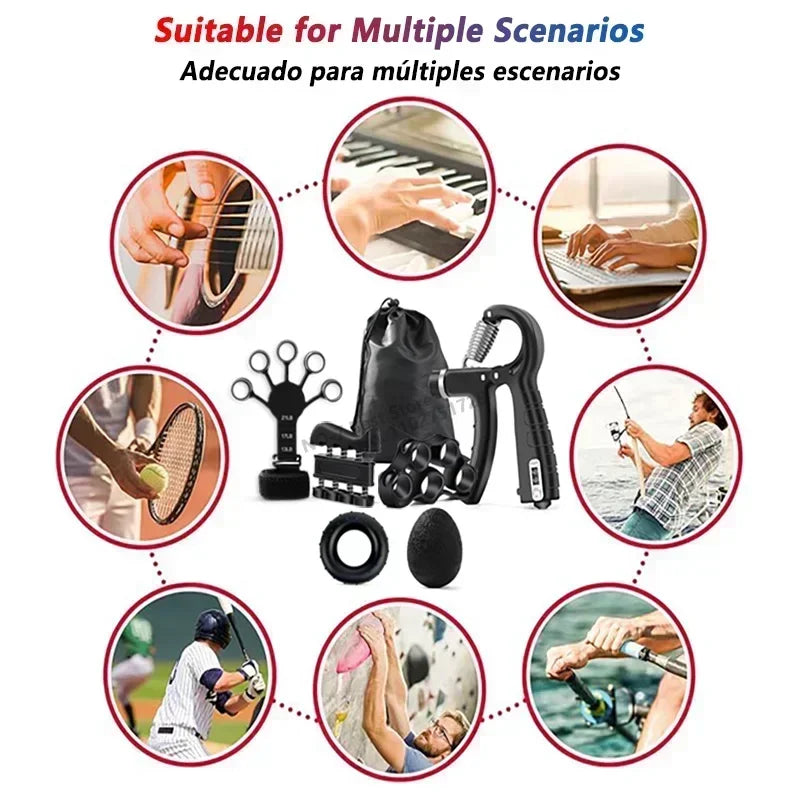GripForge™ Adjustable Hand Grip Strengthener 5–60Kg | Finger Exerciser for Muscle Training & Injury Recovery