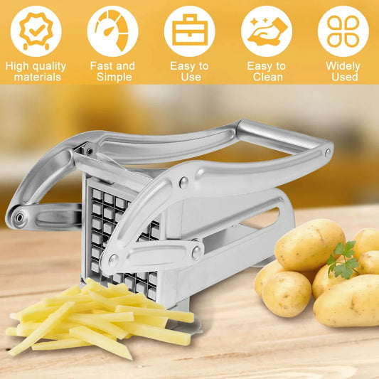 SliceMate™ Stainless Steel Manual Potato Cutter | French Fries Slicer & Chopper Tool