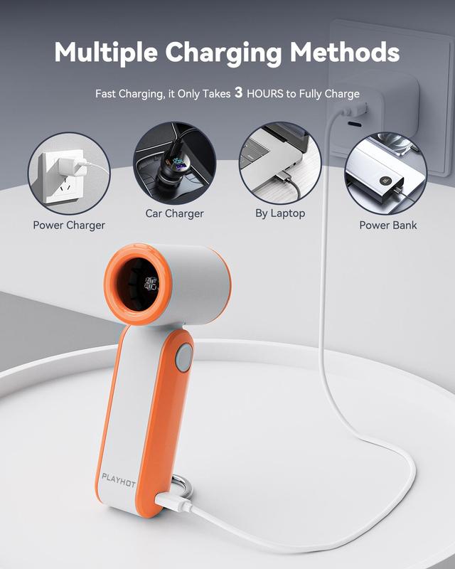 AeroSpin™ D01 High-Speed Portable Turbo Fan | 17,400RPM, 5 Modes, 8H Battery