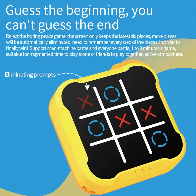 NineX™ Electronic Tic-Tac-Toe Game Console | Interactive Puzzle Battle Toy for Kids & Families