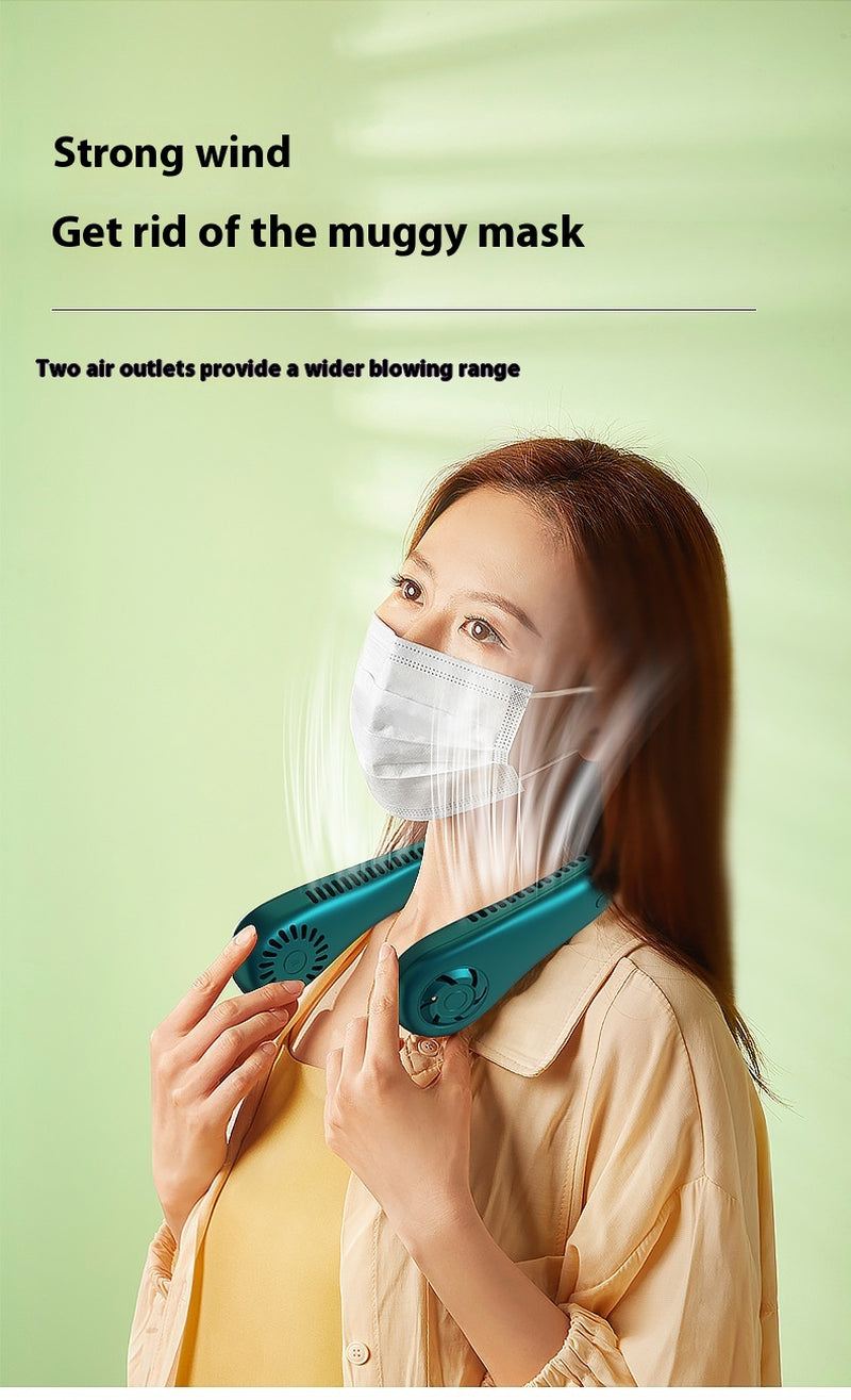 BreezeLoop™ Portable Mini Neck Fan | Rechargeable, Silent & Large-Capacity Cooling for On-the-Go Comfort