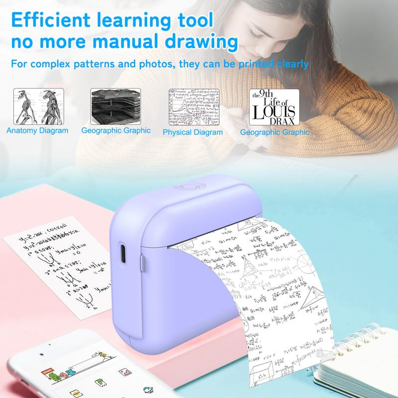 PrintPop™ Jueyue X6 Mini Portable Thermal Printer | Bluetooth Sticker Printer with Adhesive Paper
