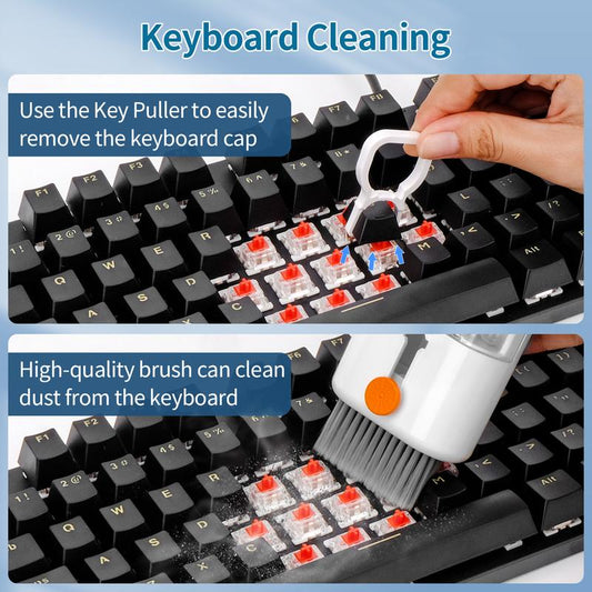 Cleanzor™ 12-in-1 Keyboard & Electronics Cleaning Kit | Multi-Tool Brush Set with Screen Wipe, Pen Cleaner, and Scrubbers for Laptop, MacBook, iPhone, Earbuds, Camera & More