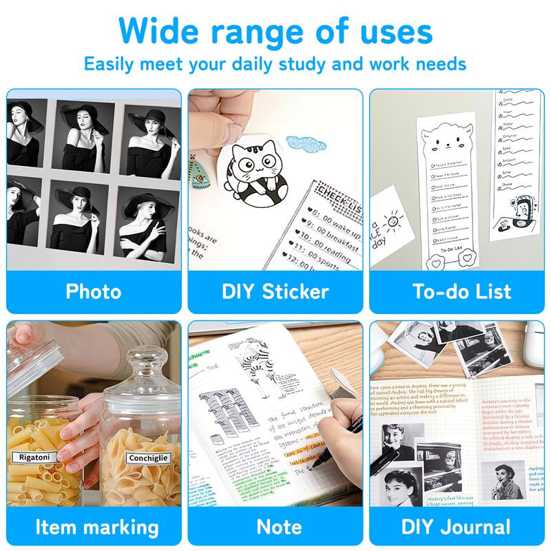 PrintPop™ Jueyue X6 Mini Portable Thermal Printer | Bluetooth Sticker Printer with Adhesive Paper