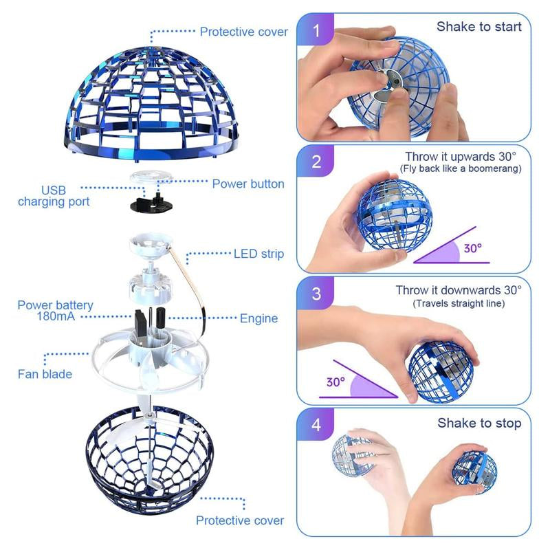 Orbitek™ 2025 Flying Orb Ball | Galactic Hover Spinner Toy