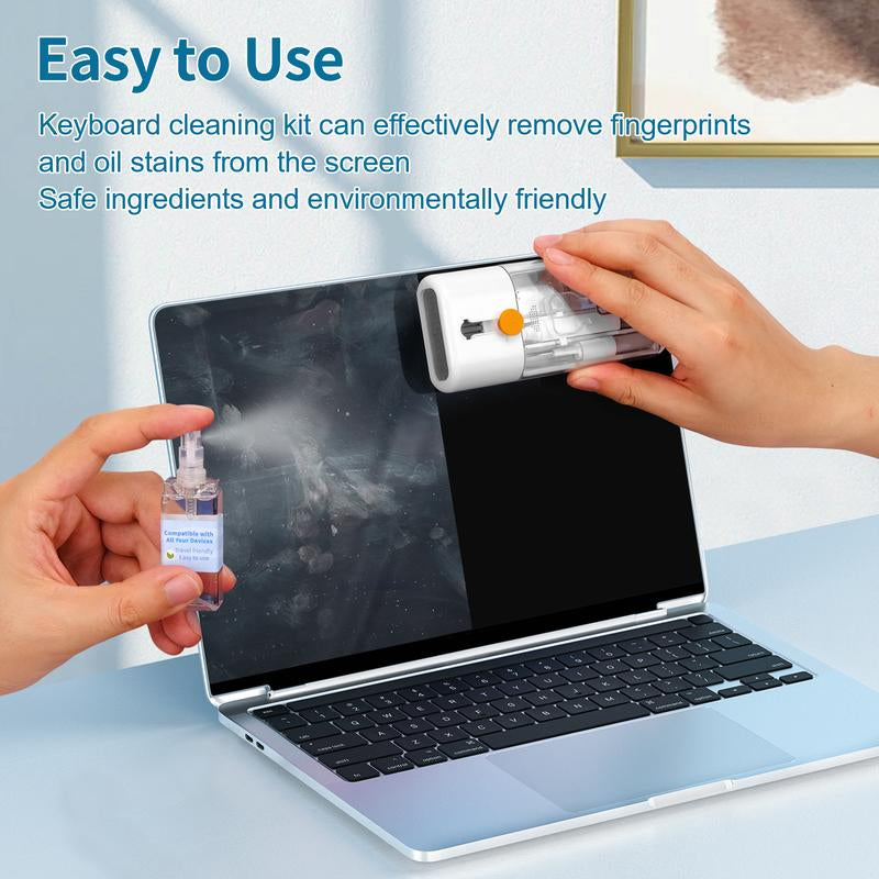 Cleanzor™ 12-in-1 Keyboard & Electronics Cleaning Kit | Multi-Tool Brush Set with Screen Wipe, Pen Cleaner, and Scrubbers for Laptop, MacBook, iPhone, Earbuds, Camera & More