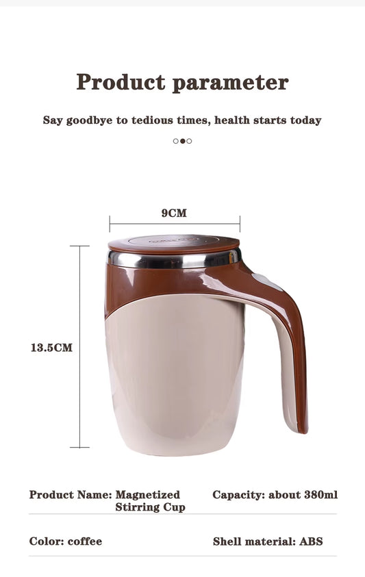 StirMate™ Lazy Auto-Stirring Coffee Mug | Magnetic Rotating Electric Cup with 304 Stainless Steel Interior