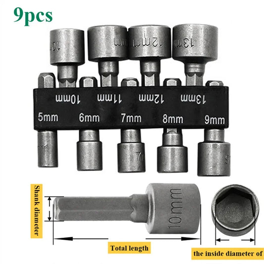 HexoGrip™ 9/14-Piece Power Nut Driver Socket Set (5mm–13mm)