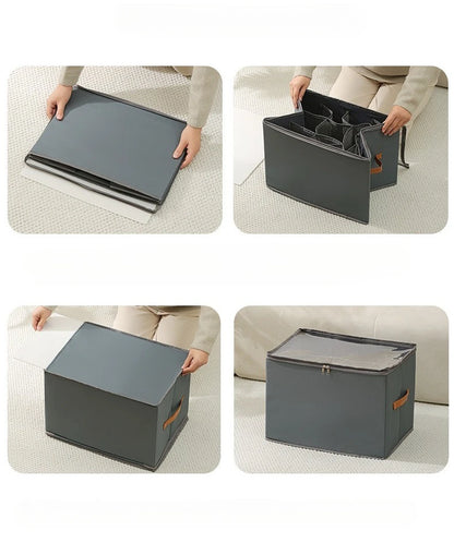 ShoeSavvy™ Foldable Storage Box with Lid | Dustproof Organizer for Shoes, Clothes & Accessories