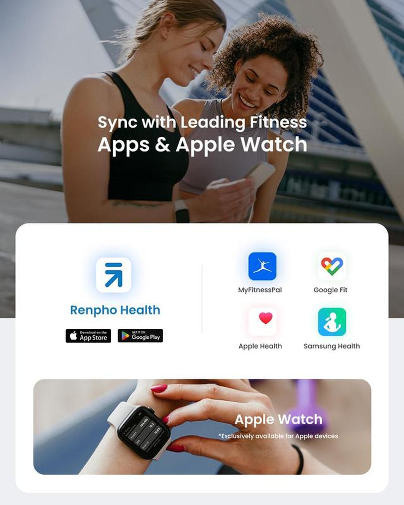 BioMetric™ RENPHO Smart Scale for Body Weight | Digital Bathroom Scale BMI Weighing Bluetooth Body Fat Scale