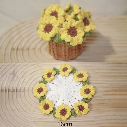 CozyPetal™ Mini Rose Crochet Coaster | Handmade Flower Placemat for Cups & Tea, Elegant Doily Pad for Home Decor, Perfect Mother’s Day or Birthday Gift