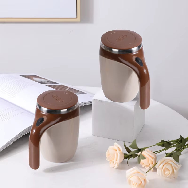 StirMate™ Lazy Auto-Stirring Coffee Mug | Magnetic Rotating Electric Cup with 304 Stainless Steel Interior