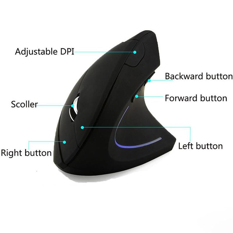 WristEase™ Ergonomic Vertical Optical Mouse | Right-Hand USB Mouse for Office, Gaming & Laptop Use (1 Count)