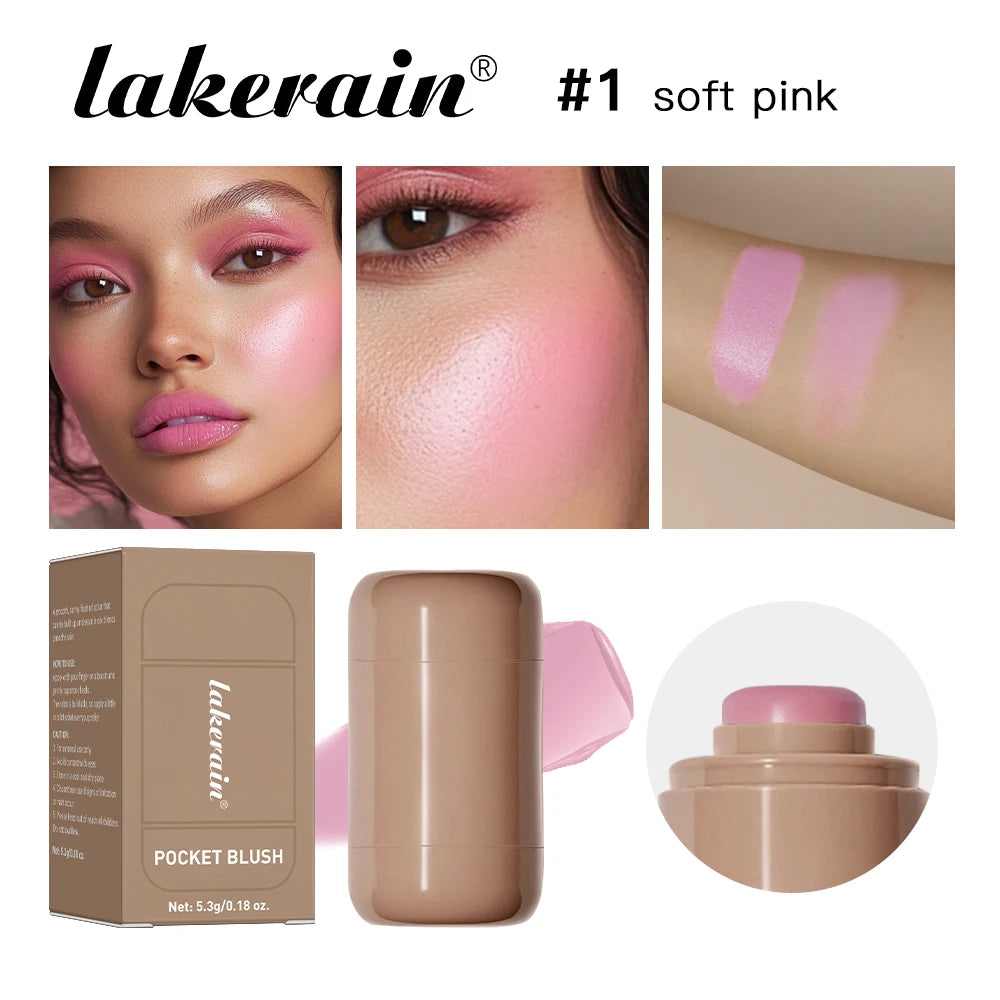 Lakerain® 3in1 Cheek Lip Tinted Moisturized Blush Stick | Silky Smooth Blusher