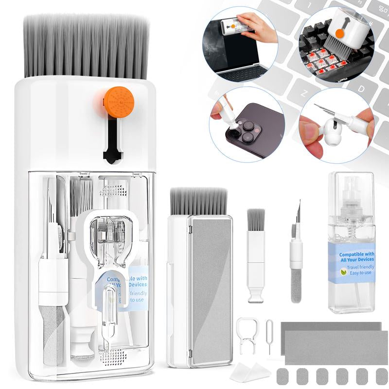 Cleanzor™ 12-in-1 Keyboard & Electronics Cleaning Kit | Multi-Tool Brush Set with Screen Wipe, Pen Cleaner, and Scrubbers for Laptop, MacBook, iPhone, Earbuds, Camera & More