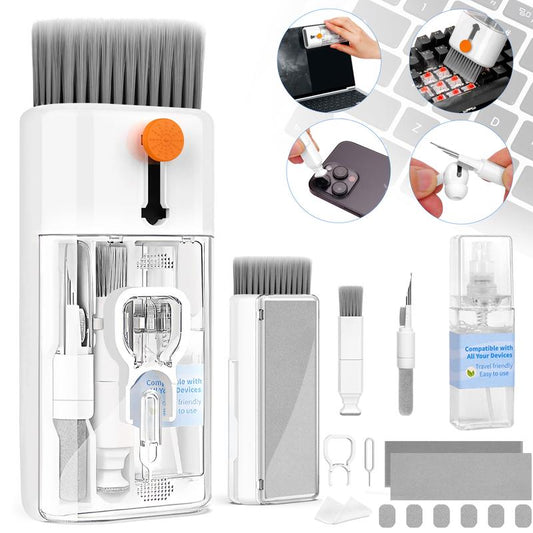 Cleanzor™ 12-in-1 Keyboard & Electronics Cleaning Kit | Multi-Tool Brush Set with Screen Wipe, Pen Cleaner, and Scrubbers for Laptop, MacBook, iPhone, Earbuds, Camera & More