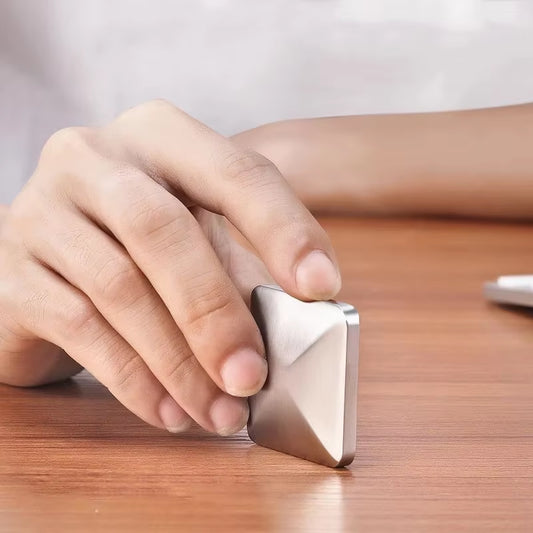 FlipAxis™ Kinetic Desk Fidget Toy | Alloy Hexagonal & Square Spinning Flip Block for Stress Relief