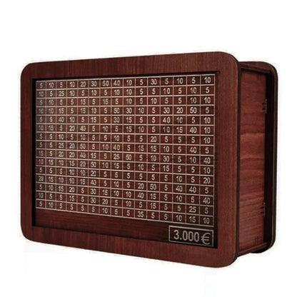 EuroVault™ Wooden Money Saving Bank | 1000/2000/3000/5000/10000 Euro Challenge Cash Storage Box, Secure Piggy Bank for Adults, Teens & Gift Giving