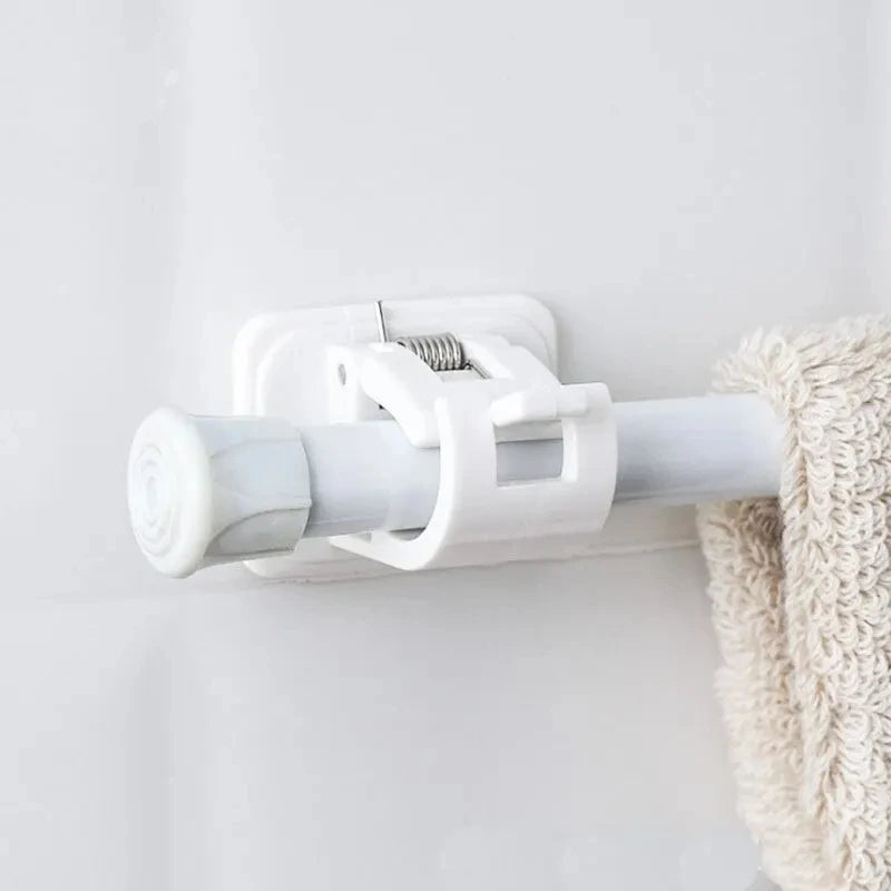 StickHold™ Adjustable Curtain Rod Clips | 2–8PCS Self-Adhesive | No-Drill Wall Hooks for Shower & Curtain Rods