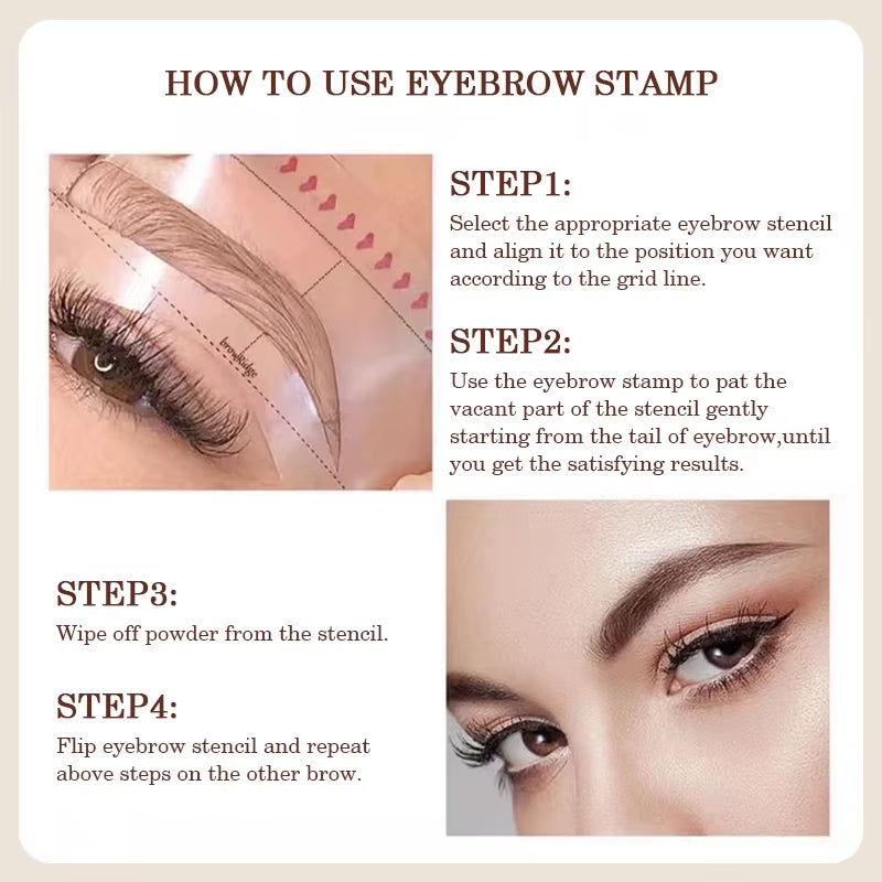 PTWOP® One-Step Eyebrow Stamp Kit | Waterproof Brow Shaping with Stencils & Brush