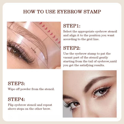 PTWOP® One-Step Eyebrow Stamp Kit | Waterproof Brow Shaping with Stencils & Brush