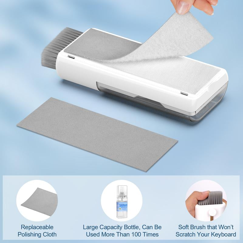 Cleanzor™ 12-in-1 Keyboard & Electronics Cleaning Kit | Multi-Tool Brush Set with Screen Wipe, Pen Cleaner, and Scrubbers for Laptop, MacBook, iPhone, Earbuds, Camera & More