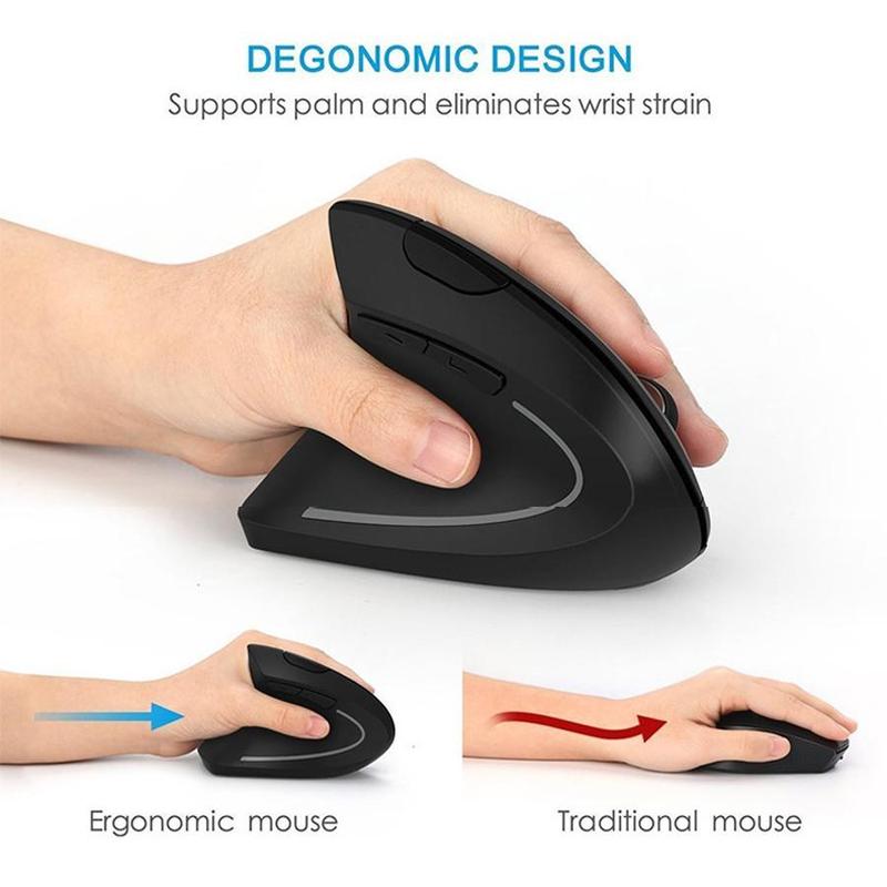 WristEase™ Ergonomic Vertical Optical Mouse | Right-Hand USB Mouse for Office, Gaming & Laptop Use (1 Count)