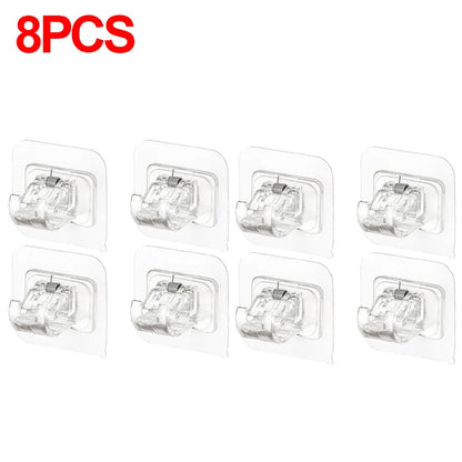 StickHold™ Adjustable Curtain Rod Clips | 2–8PCS Self-Adhesive | No-Drill Wall Hooks for Shower & Curtain Rods