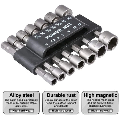 HexoGrip™ 9/14-Piece Power Nut Driver Socket Set (5mm–13mm)