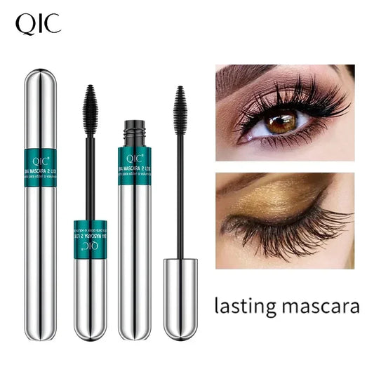 QIC® 4D Double Effect Waterproof Mascara | 2-in-1 Brush for Long, Curled & Voluminous Lashes