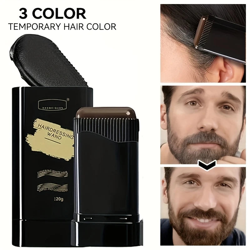 ColorSwipe™ Temporary Hair & Beard Color Stick | Long-Lasting, Easy Root Touch-Up & Gray Coverage Pen