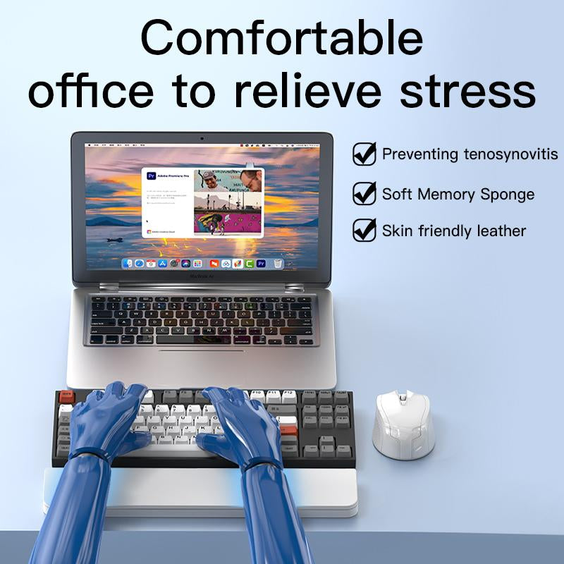 CloudRest Pro™ Ergonomic Keyboard Wrist Rest | Soft Memory Foam Wrist Support with Built-In Storage Tray & Cleaner Kit for Gaming, Typing & Office Comfort